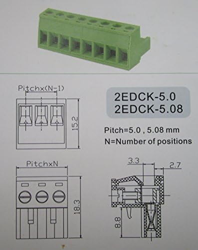 20 kom zatvorite ravno 10 Pin/put nagib 5.08 mm konektor za vijčani terminalni blok zelene boje priključni tip sa ravnim pinom