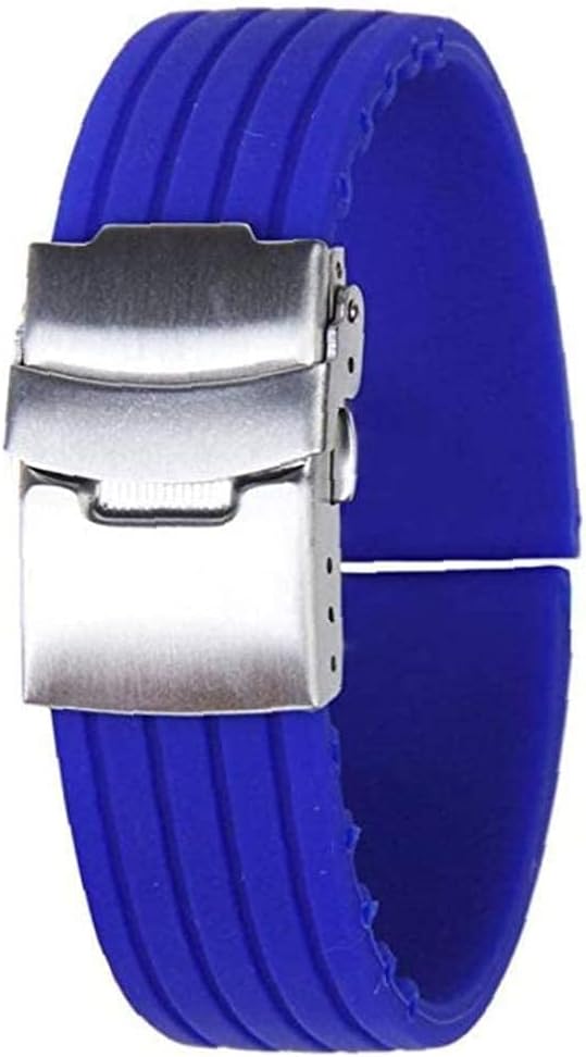Haiqings Mekani silikonski sat - zamenski remen za satove sa pričvršćivanjem od nehrđajućeg čelika Blue Watch Nakit PriborPrakticalAndProfesional