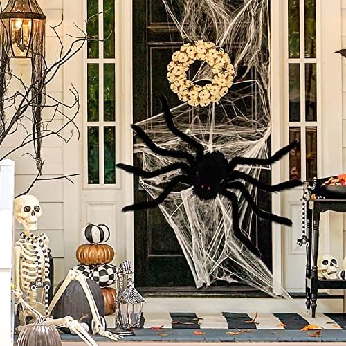 Halloween Dekoracije vanjski Halloween Spider Decor 4FT gigant Spider Party dvorište vrt Halloween ukras Crni lažni dlakavi veliki