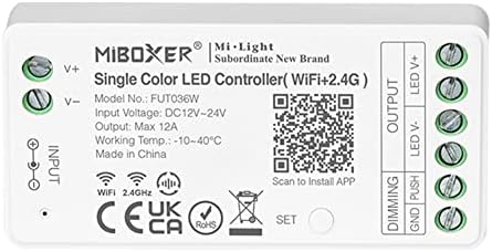 Lgidtech FUT036W Miboxer Jednobojni LED traka Light Controller, kontroler aplikacija za pametne telefone, kompatibilan sa Alexa i