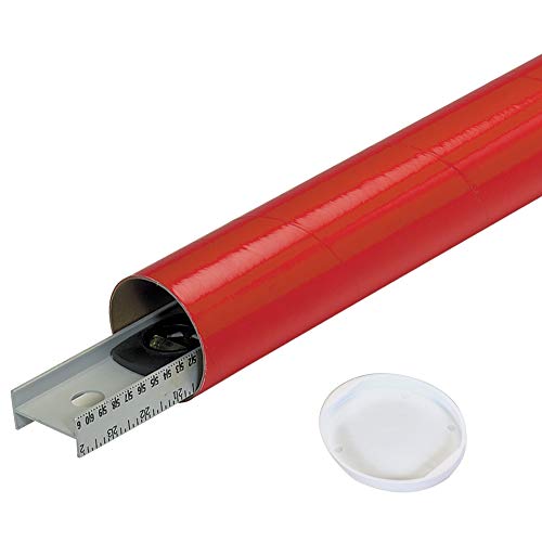 BOX USA Red mailing cijevi sa kapicama, 3 inča x 12 inča, pakovanje od 24, za otpremu, čuvanje, slanje i zaštitu dokumenata, Nacrta