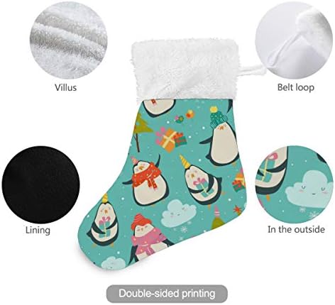 Alaza Božićne čarape Božićni pingvin Classic Personalizirani mali ukrasi za skladištenje za obiteljski odmor Sezona Party Decor set