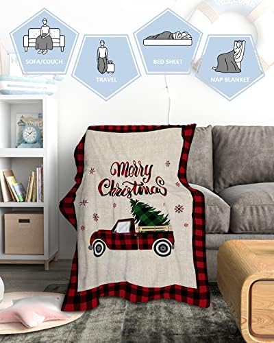 Bebe deke za devojke unisex, sretan božićni kamion Seoska kuća Xmas Tree Snowflake Swaddle super mekani radovi pokrivač plišane flanelne