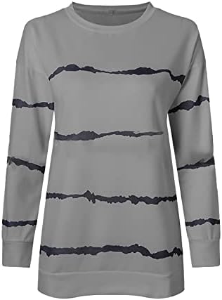 Ženski povremeni print s dugim rukavima, okrugli pulover sa pulover-pulover Top opruga lagana dukserica 2023 TUNICSKE SHIrts