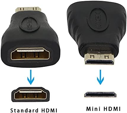 PNGKNYOCN Mini HDMI Adapter, pozlaćeni Mini HDMI muški na standardni HDMI ženski Adapter, podržava 4K 1080p, za kamere, računare,