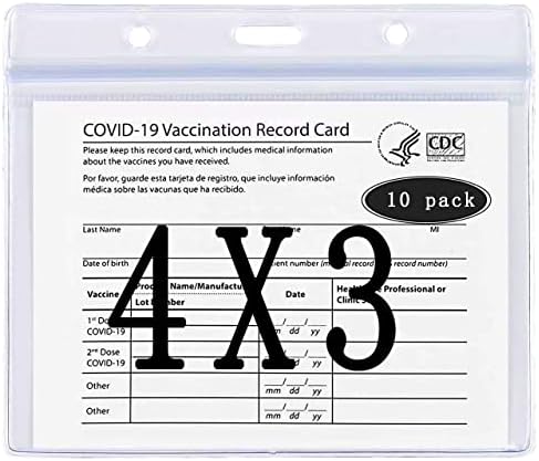 Zaštitnik kartice za vakcinaciju od 10 pakovanja, 4×3 inča, vodootporan ,providan, za višekratnu upotrebu, držač vakcine za imuni