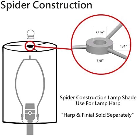 Aspen Creative 38752-2, pravougaona sklopiva sjenilo za paukovu lampu, Bijela, 11+17 Top x 11+17 Bottom x 10 visina, Set od 2