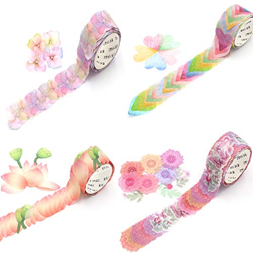 Kabina Sijia 2800pcs Flowers Petal Washi traka, 14 Rolls TAPING TAPE TAPE TAPE TAPE TAPE TRAFAL NA NAMJEŠTENE ZA SCRAPBOOK, DANY,